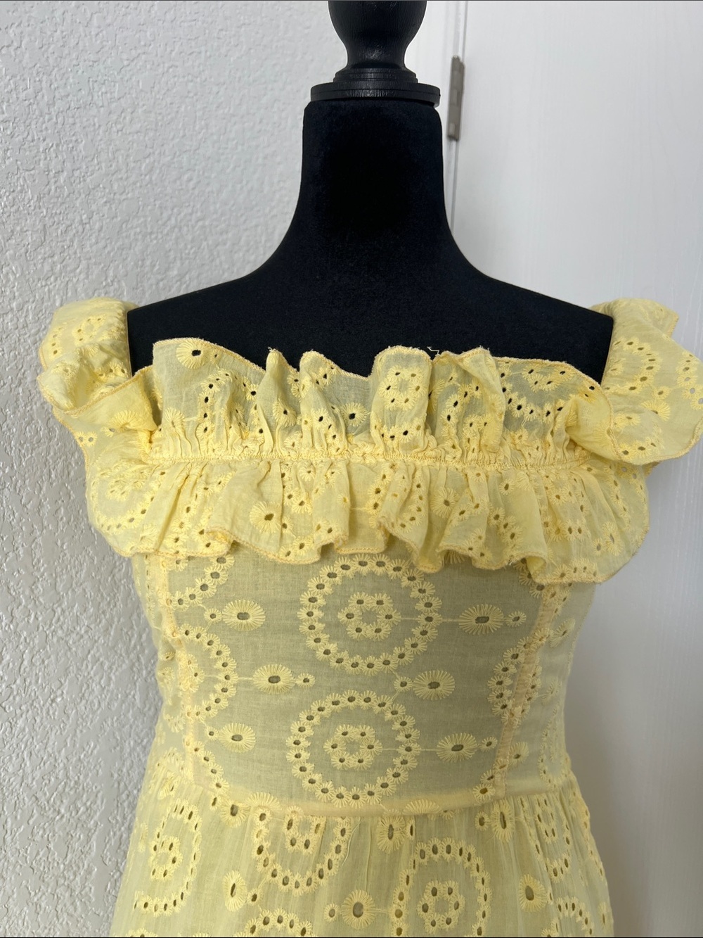 Fashion Nova Yellow Eyelet Ruffle Maxi Dress - Picture 6 of 11